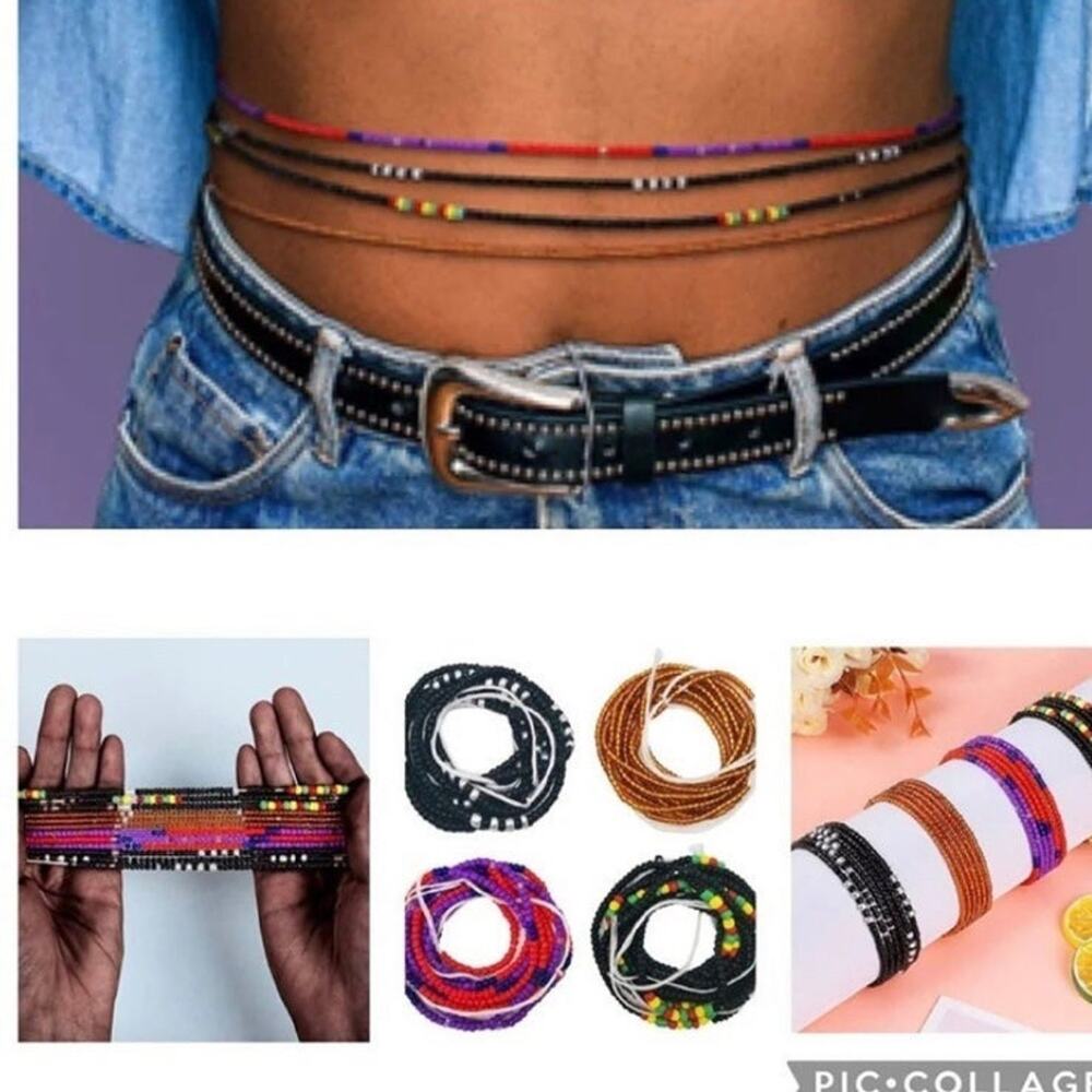 4PCS 50” Handmade African waist beads/ set of 4 strands